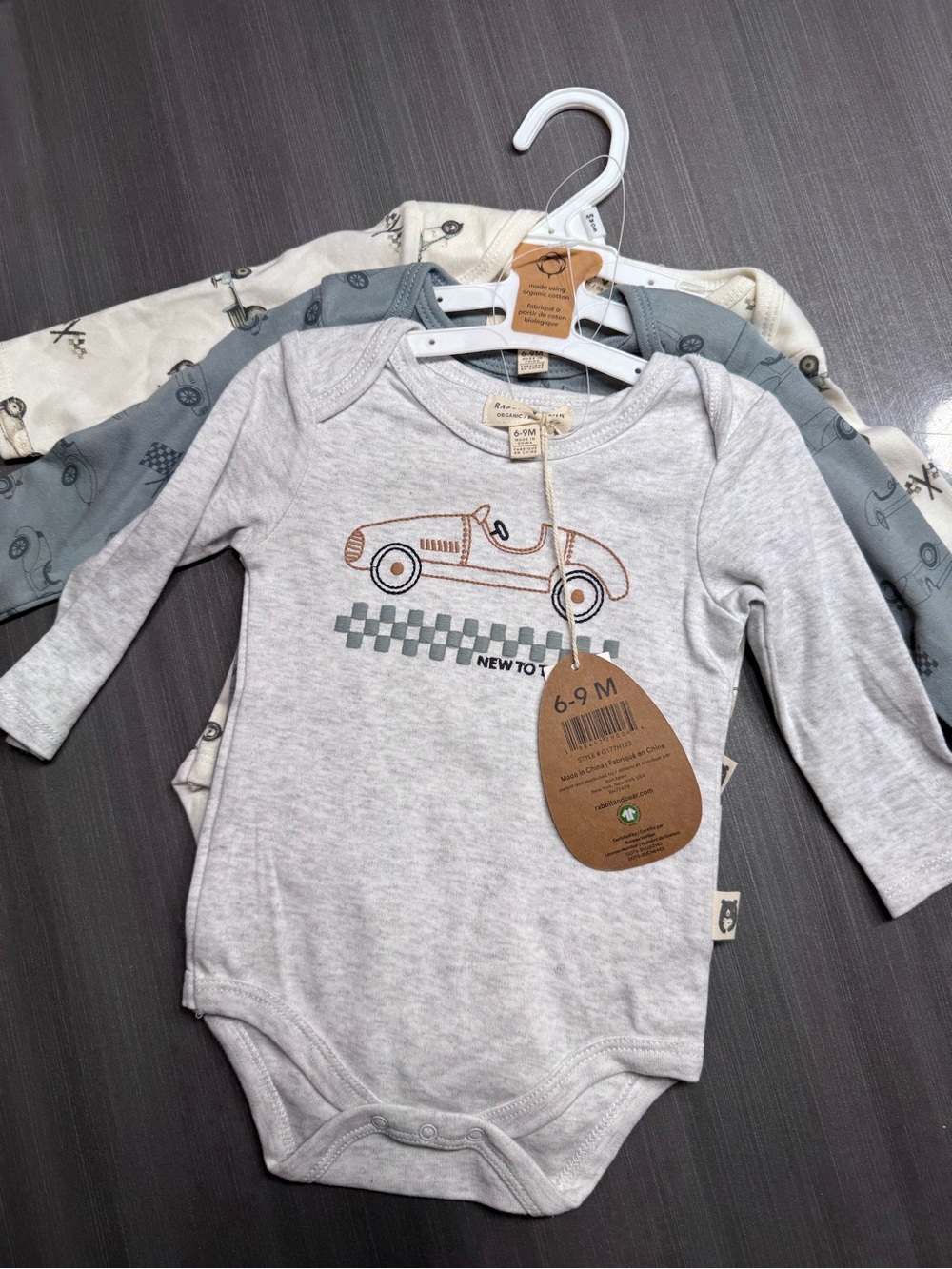Organic Baby 3pc Race Car Onesies